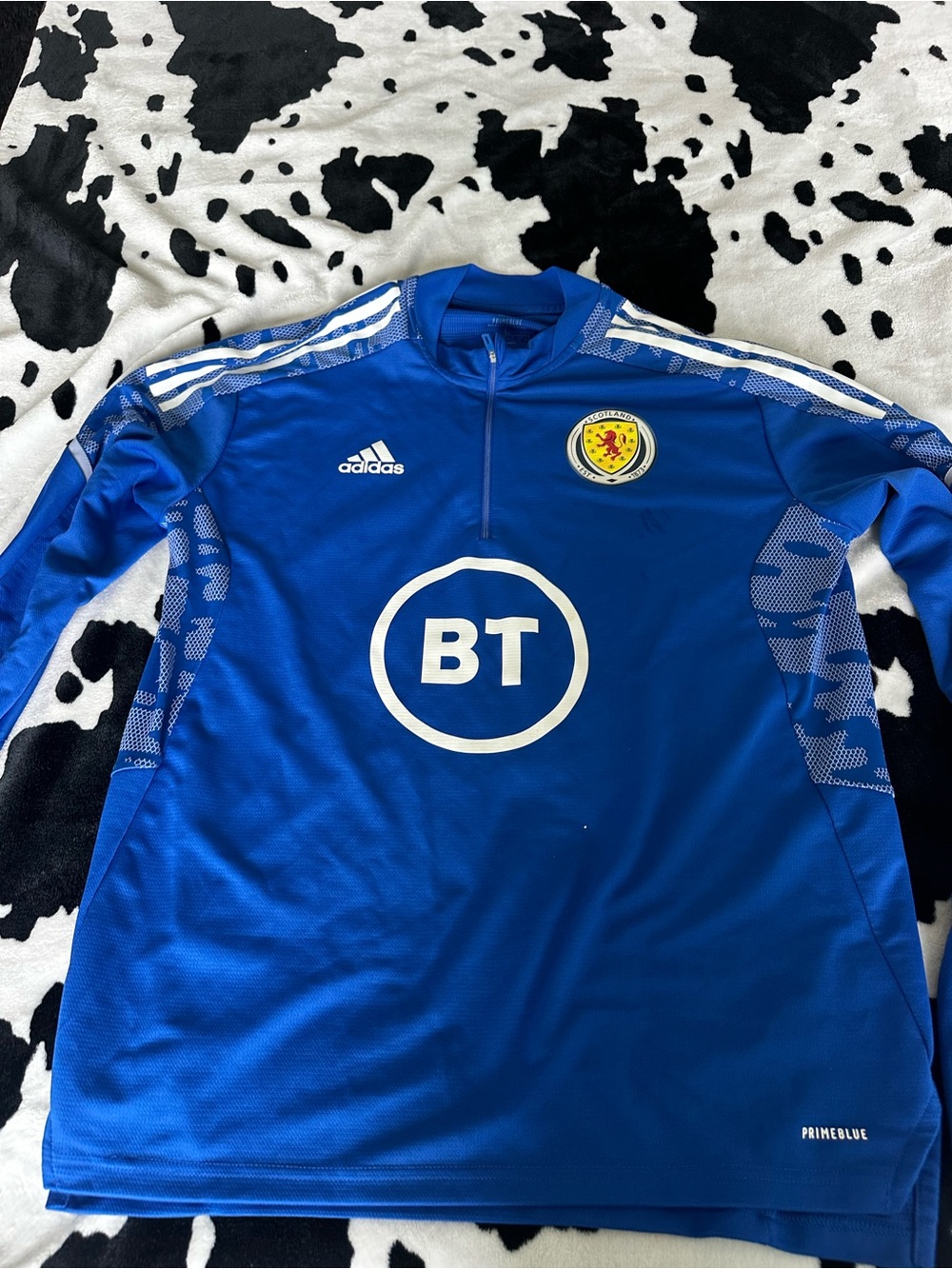 adidas men Royal Blue Scotland Training Top with BT Crest